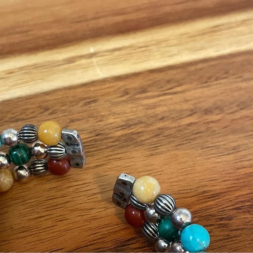 Carolyn Pollack Sterling Silver 925 Gemstone‎ Desert Scene Cuff Bracelet